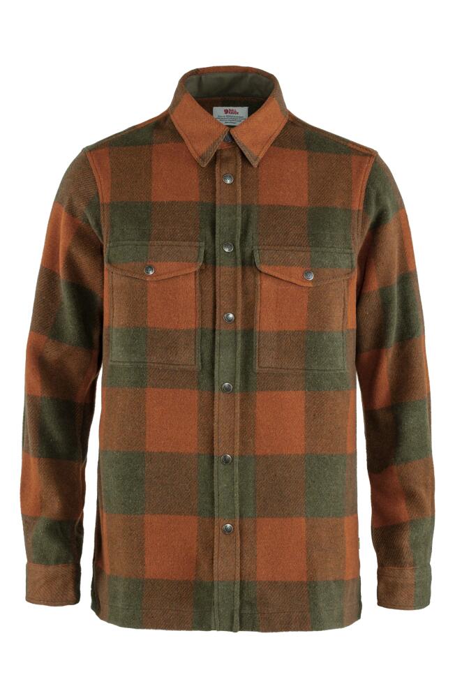 Fjällräven Canada Buffalo Check Snap Front Shirt in Autumn Leaf-Laurel Green Cover