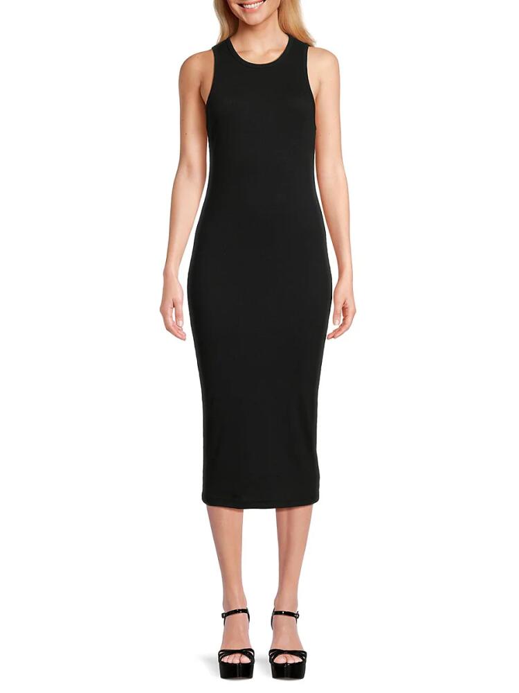 James Perse Women's Ribbed Tank Bodycon Dress - Black Cover