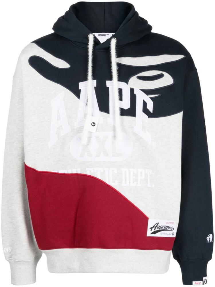 AAPE BY *A BATHING APE® logo-print drawstring hoodie - Grey Cover