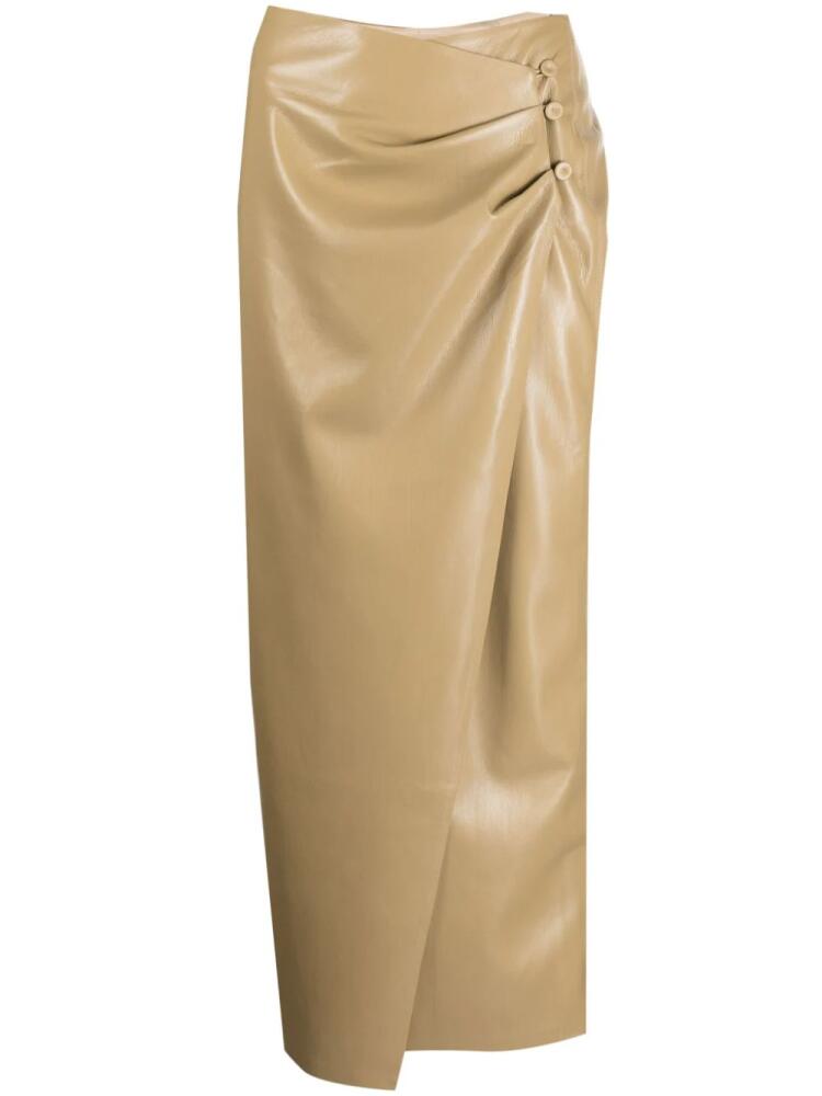 Nanushka faux-leather midi skirt - Brown Cover