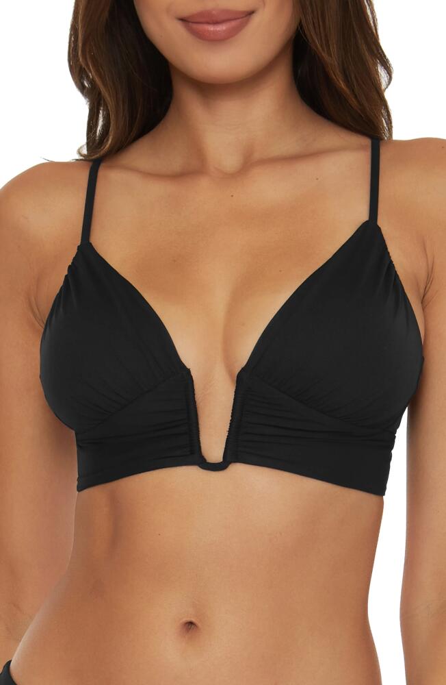 Becca Colorcode U-Wire Shirred Bikini Top in Black Cover