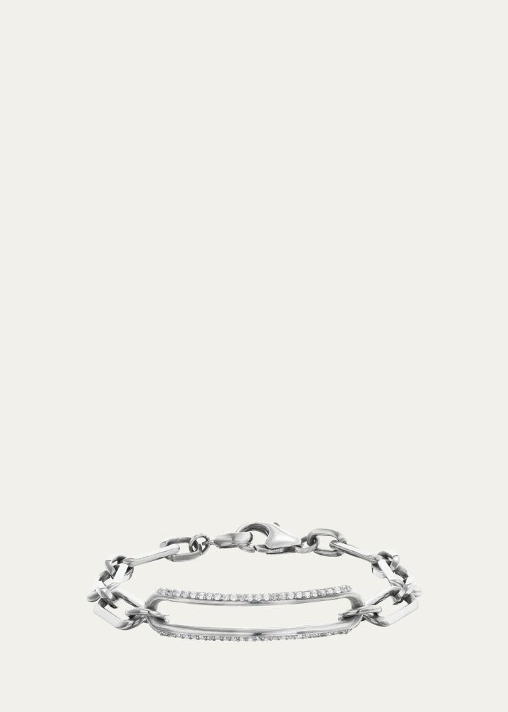 Sheryl Lowe Pave Diamond Open ID Tag Chain Bracelet Cover