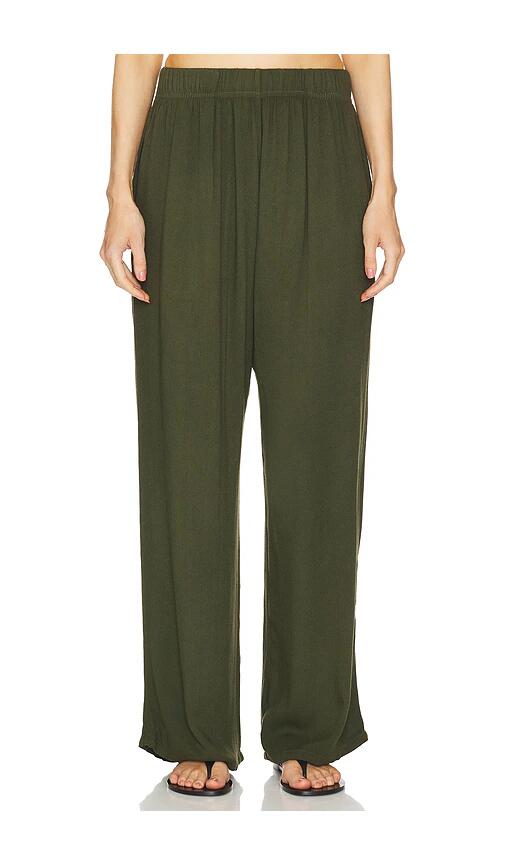 Michael Lauren Mabel Wide Leg Pant in Army Cover