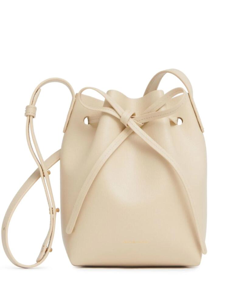 Mansur Gavriel mini logo-stamp leather bucket bag - Neutrals Cover