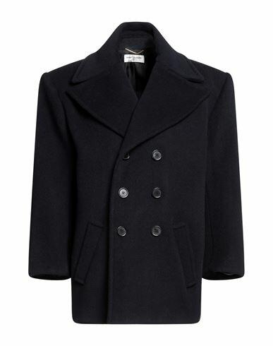 Saint Laurent Woman Coat Navy blue Wool Cover