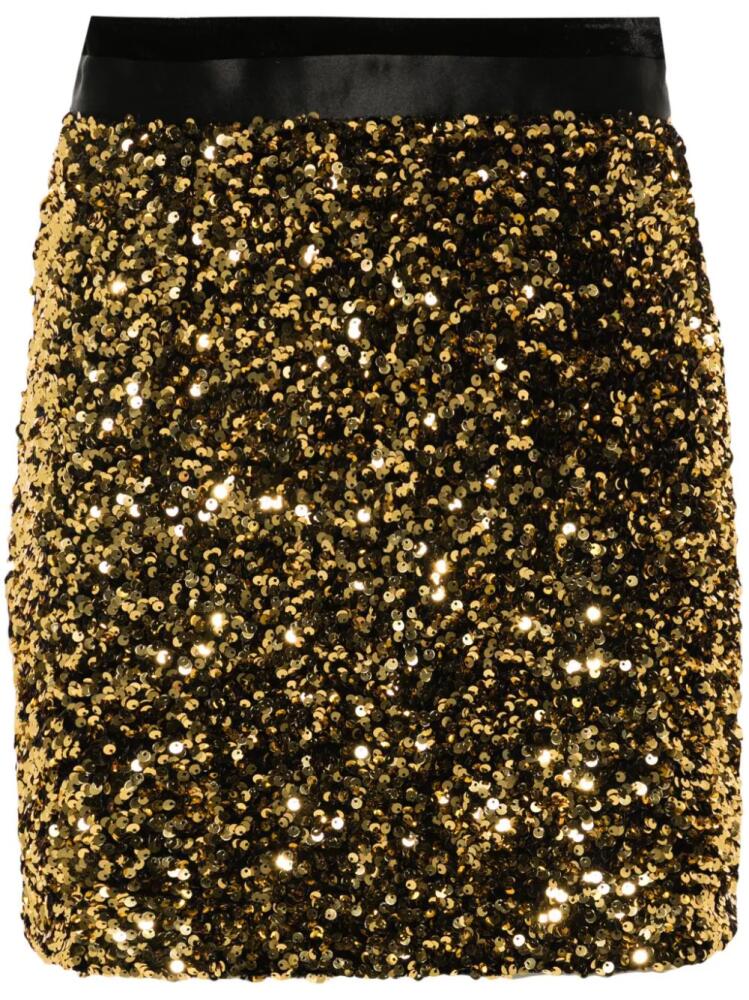 STYLAND sequined thigh-length skirt - Gold Cover