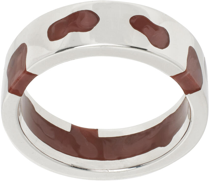 Ellie Mercer Silver & Brown Classic Band Ring Cover