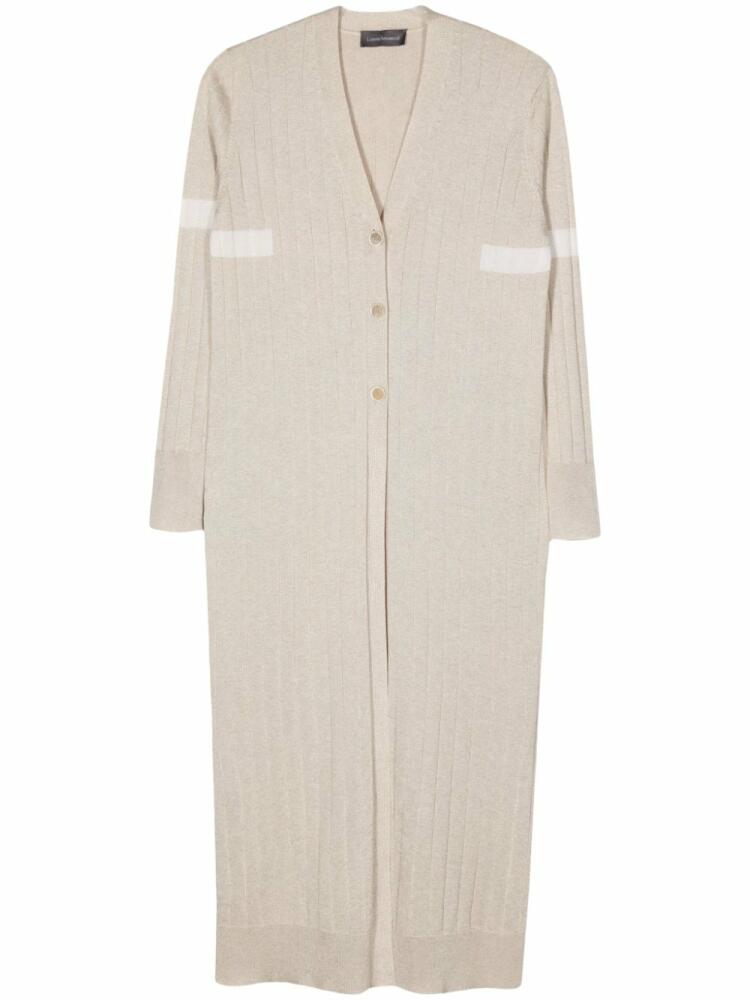 Lorena Antoniazzi long ribbed cardi coat - Neutrals Cover