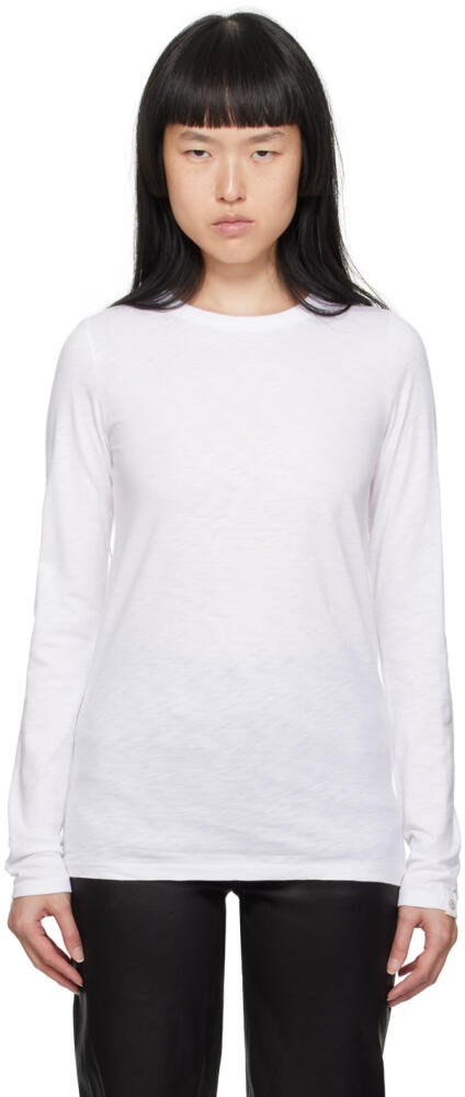 rag & bone White 'The Slub' Long Sleeve T-Shirt Cover