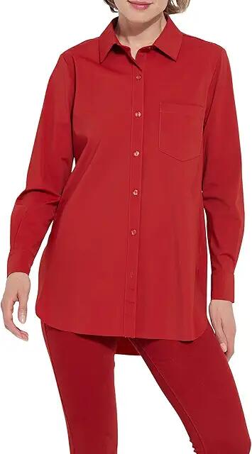 Lysse Schiffer Button-Down Shirt (Matte Red) Women's Clothing Cover