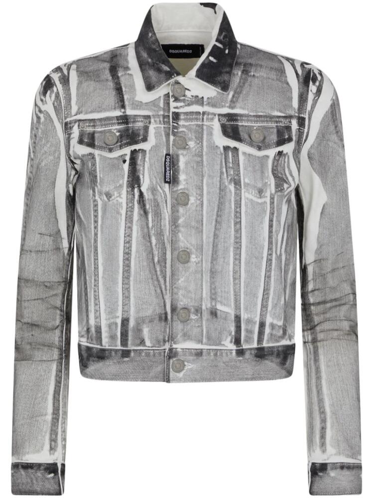 DSQUARED2 distressed denim jacket - Grey Cover