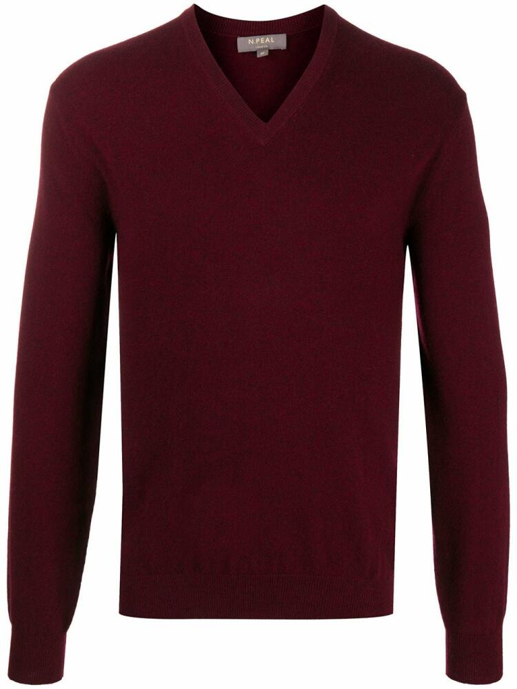 N.Peal V-neck ribbed knit jumper - Red Cover