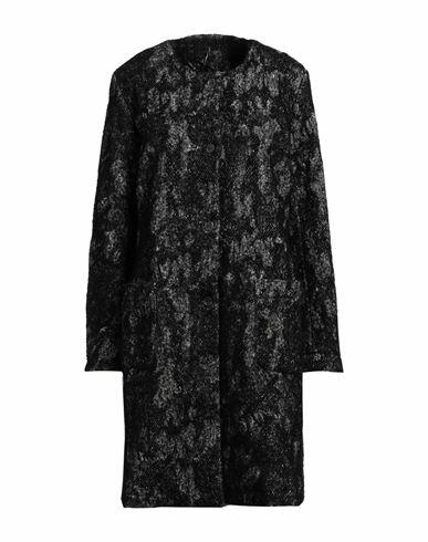 Masnada Woman Coat Black Cotton Cover