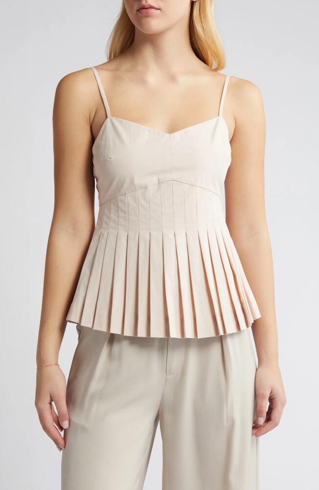 RUE SOPHIE Alma Pleated Peplum Cotton Camisole in Blush Cover