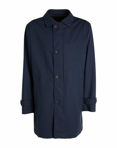 Boss Man Overcoat & Trench Coat Navy blue Polyester, Wool, Elastane Cover