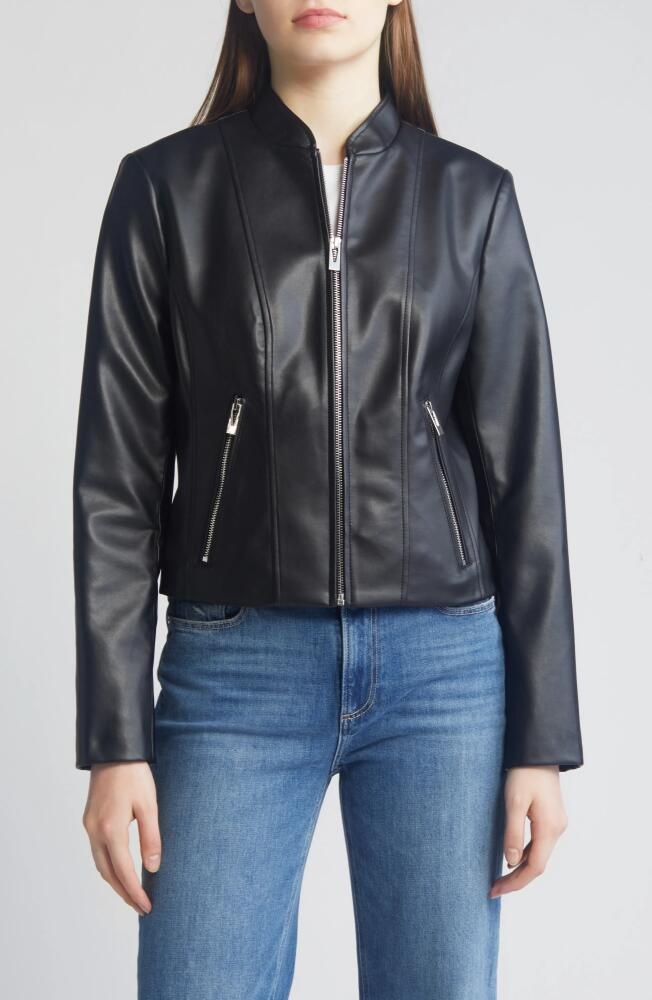 Via Spiga Faux Leather Jacket in Black Cover