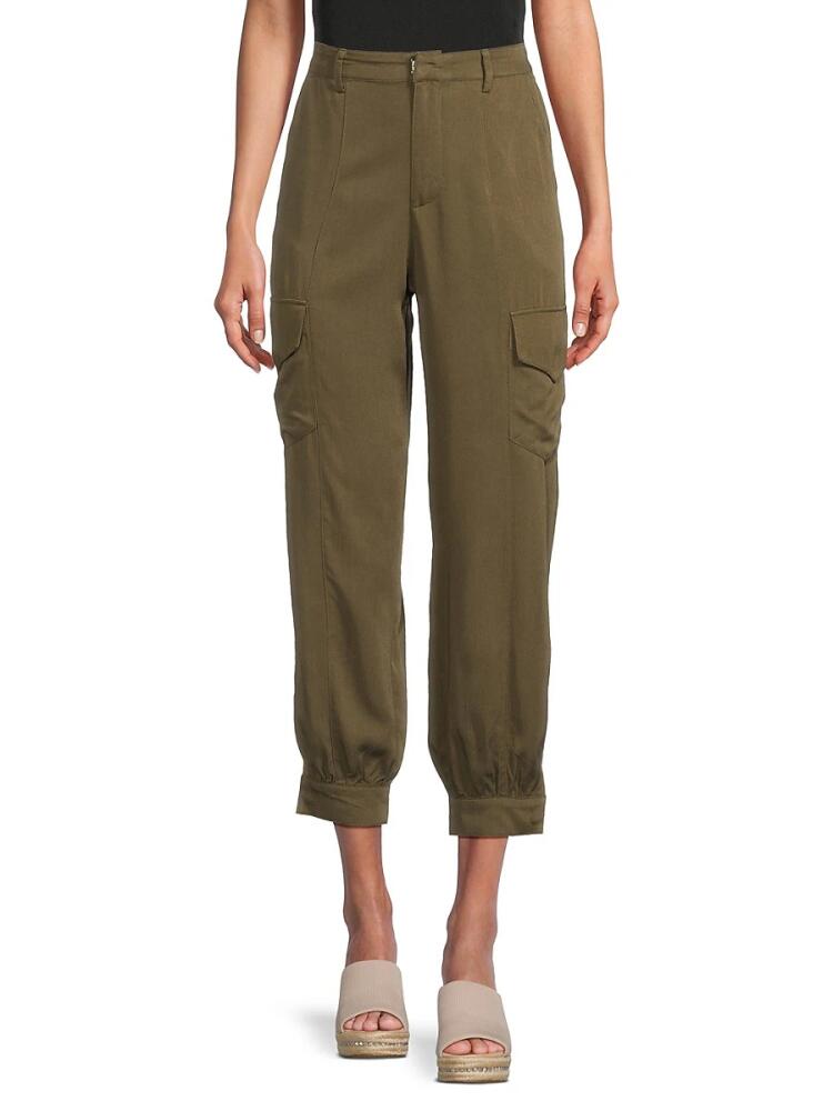 Etienne Marcel Women's Cropped Cargo Pants - Green Cover