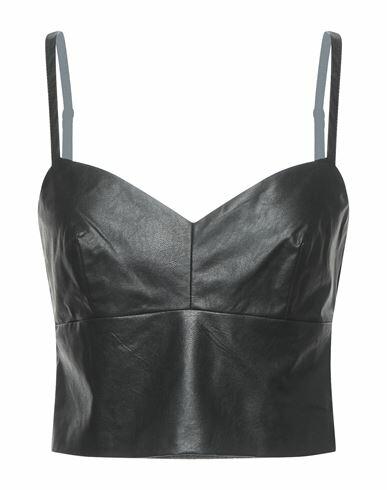 Nude Woman Top Black Polyurethane, Viscose Cover