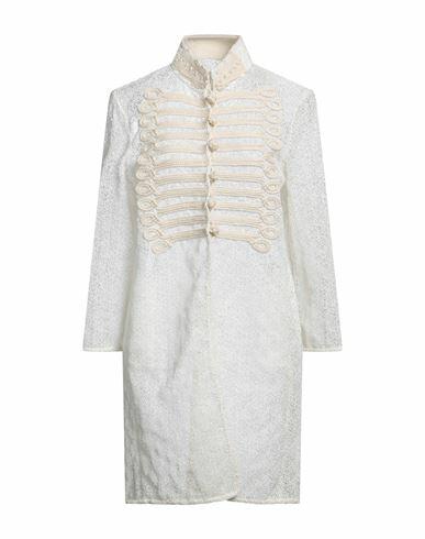 Ermanno Scervino Woman Overcoat & Trench Coat Cream Polyester, Viscose Cover