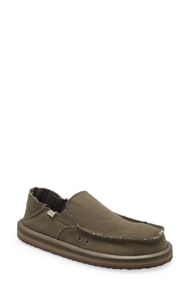 Sanuk Slip-On Sneaker in Army Cover