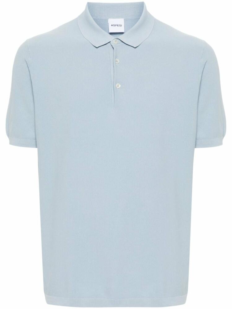 ASPESI knitted cotton polo shirt - Blue Cover