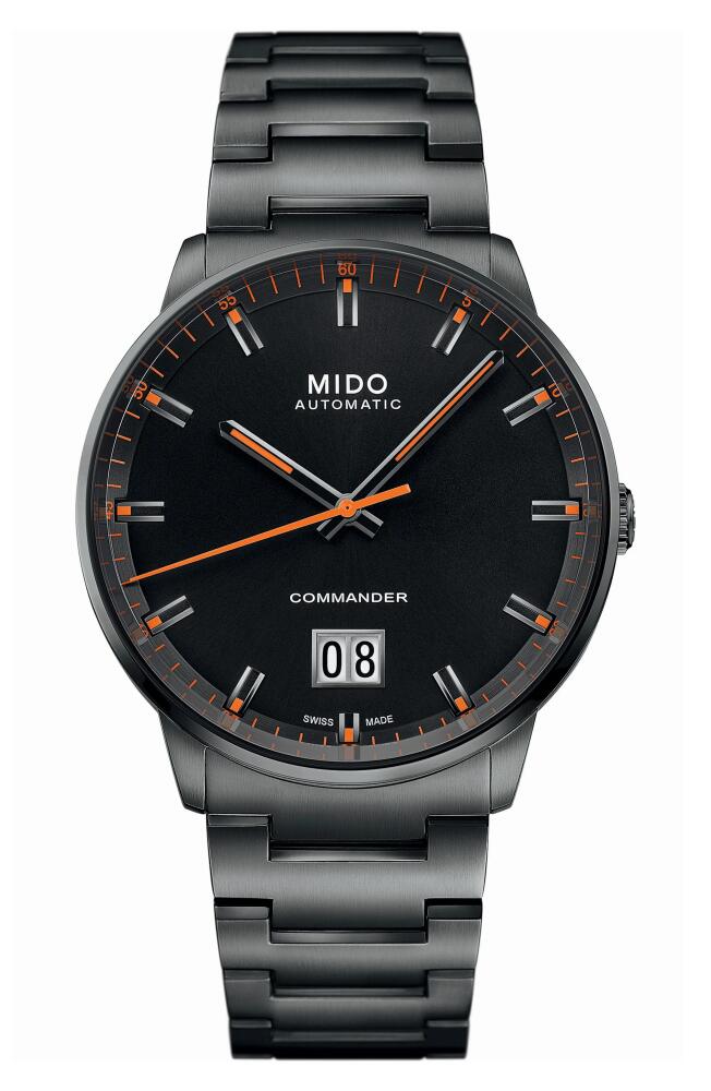 MIDO Commander Big Date Automatic Bracelet Watch, 42mm in Black Cover