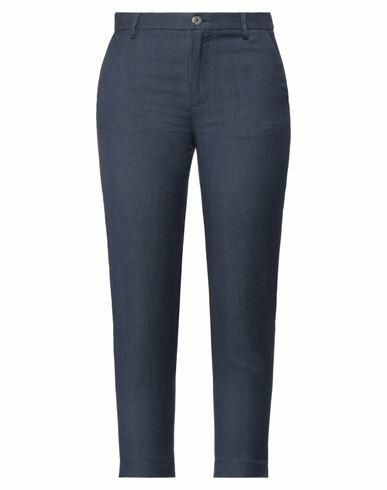 Virna Drò Woman Pants Midnight blue Linen, Viscose Cover