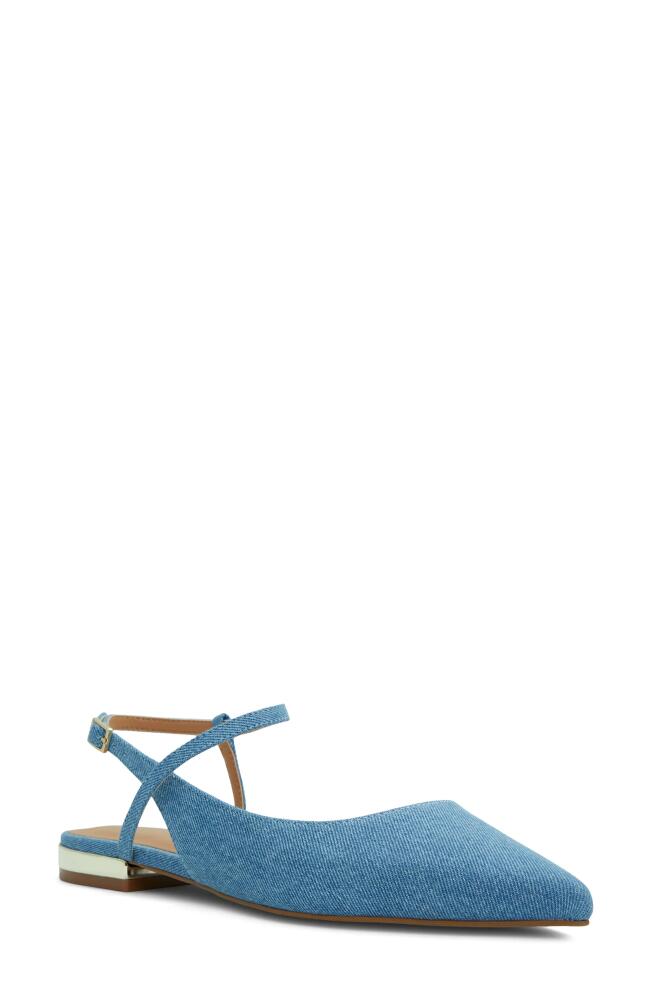 ALDO Sarine Ankle Strap Pointed Toe Flat in Blue Cover