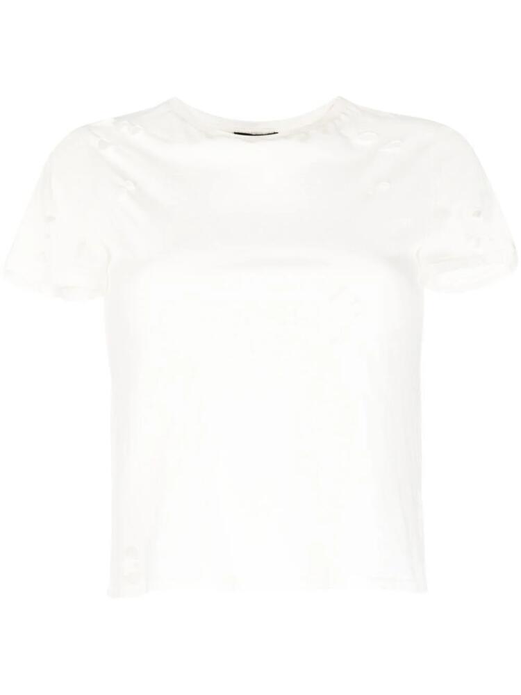 Cynthia Rowley punch-hole detailing cotton T-shirt - White Cover