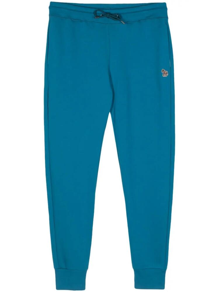 PS Paul Smith Zebra-appliqué cotton track pants - Blue Cover