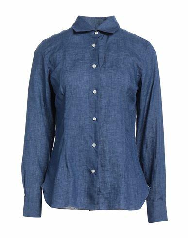 Barba Napoli Woman Shirt Blue Linen Cover