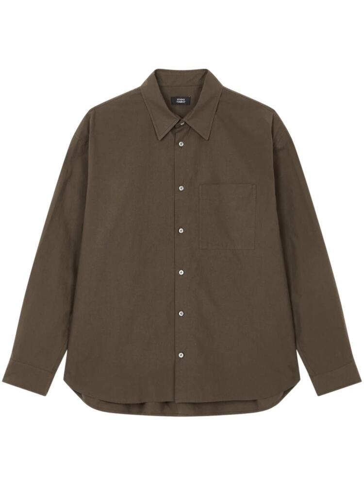 STUDIO TOMBOY long-sleeved cotton shirt - Brown Cover