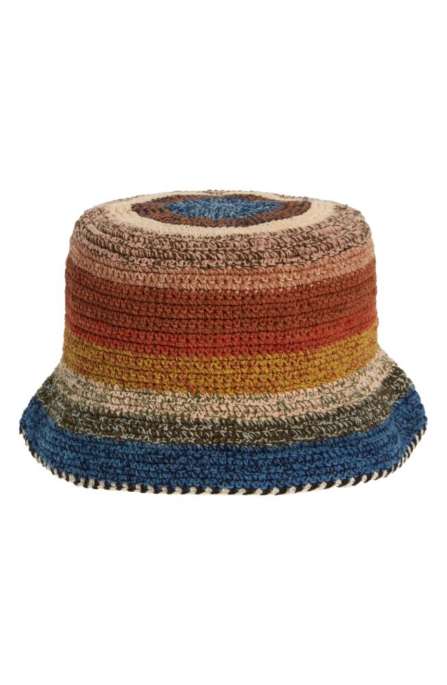 Story mfg. Brew Organic Cotton Crochet Bucket Hat in Twisted Stripe Cover