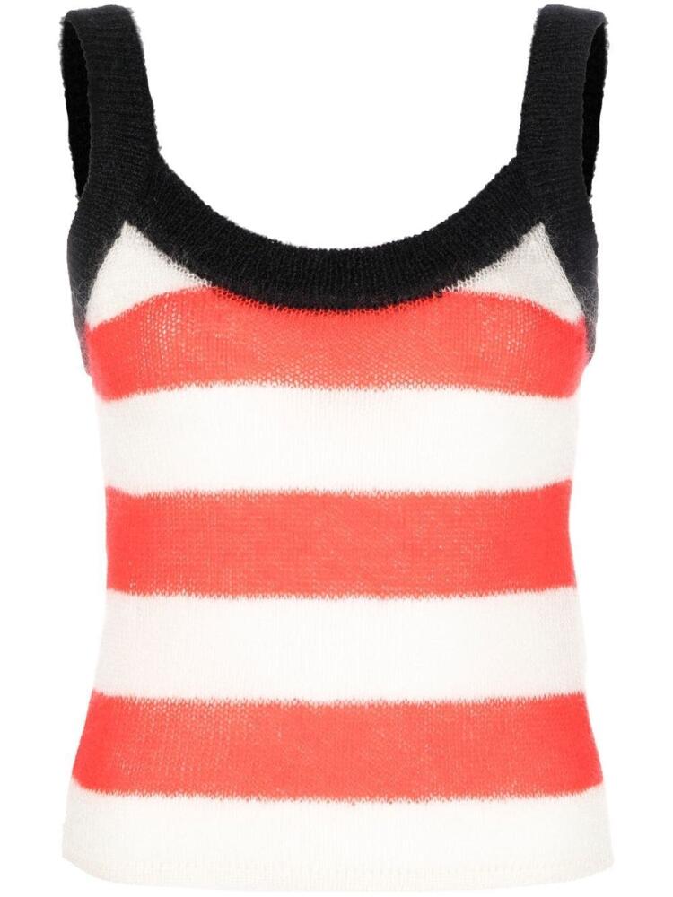 Sunnei striped-knit tank top - White Cover