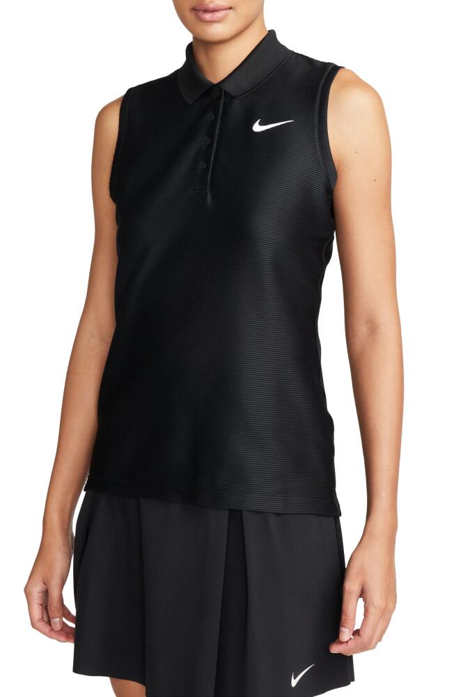 Nike Victory Dri-FIT Sleeveless Golf Polo in Black/White Cover