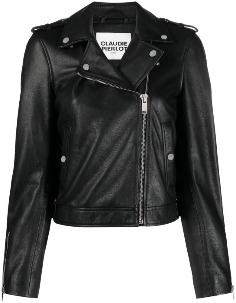 Claudie Pierlot leather Biker jacket - Black Cover