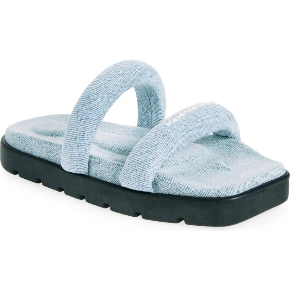 Alexander Wang Jay Denim Slide Sandal in Pebble Beach Cover