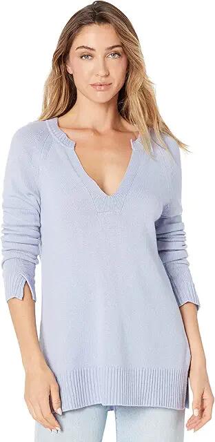 Splendid Hedda Slash Neck Long Sleeve Sweater (Frosty Blue) Women's Clothing Cover