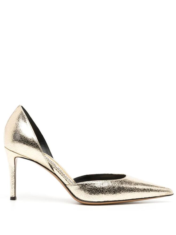 Alexandre Vauthier metallic-finish 80mm leather pumps - Gold Cover