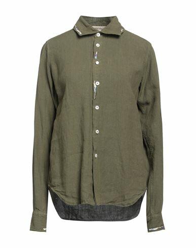 Nick Fouquet Woman Shirt Military green Linen Cover