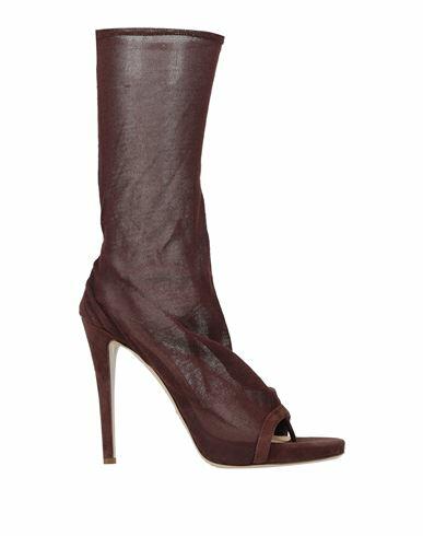 Ermanno Scervino Woman Ankle boots Brown Textile fibers, Soft Leather Cover