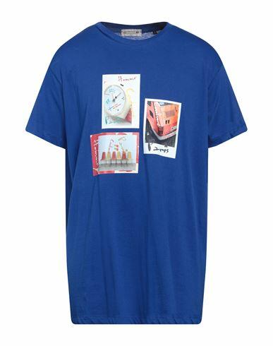 Daniele Alessandrini Homme Man T-shirt Bright blue Cotton Cover