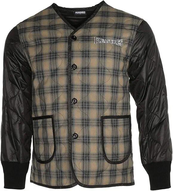 Pleasures Bowery Plaid Liner Jacket (Olive) Men's Coat Cover