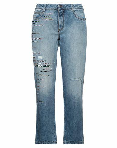 Ermanno Scervino Woman Jeans Blue Cotton, Glass Cover