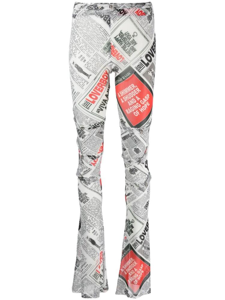 Charles Jeffrey Loverboy newspaper-print skinny trousers - Black Cover