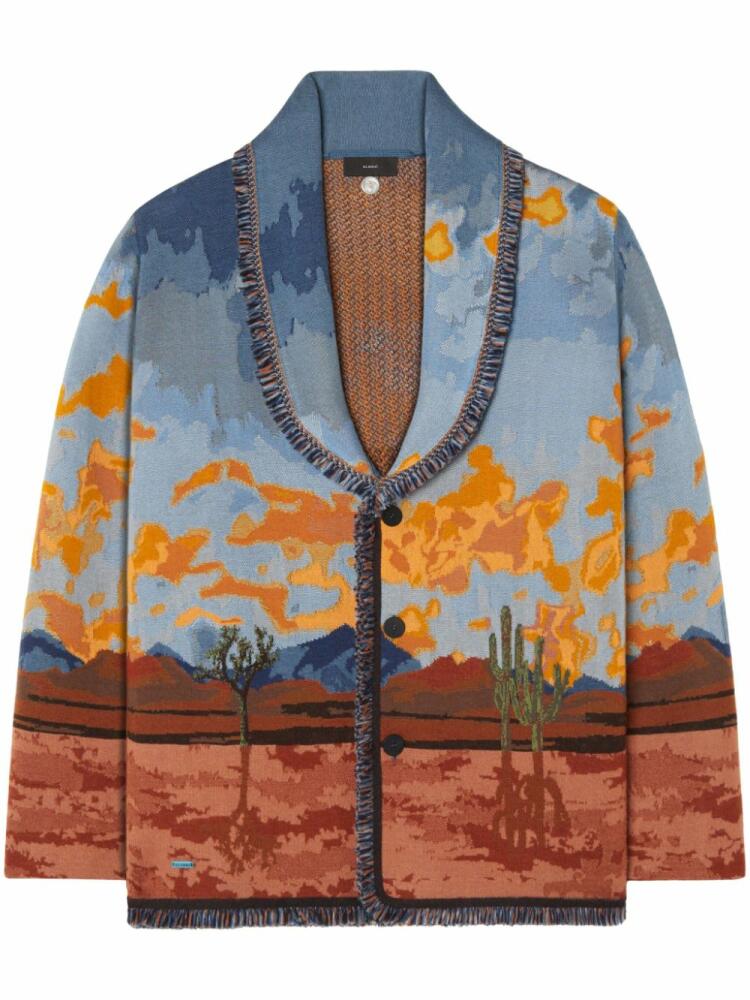 Alanui landscape print-knitted cardigan - Blue Cover