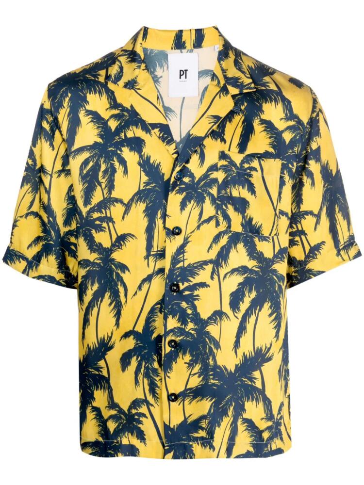 PT Torino palm tree-print shirt - Blue Cover