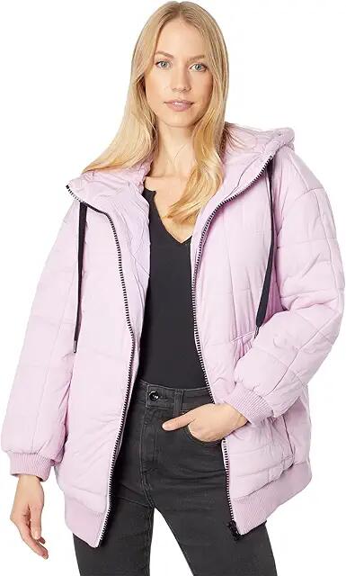 Avec Les Filles Quilted Hoodie Jacket (Peony) Women's Clothing Cover