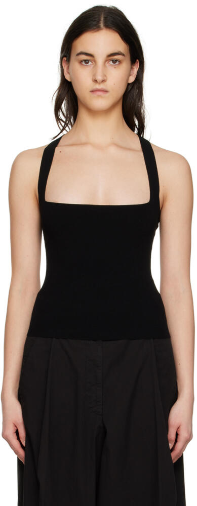 Dries Van Noten Black Square Neck Tank Top Cover