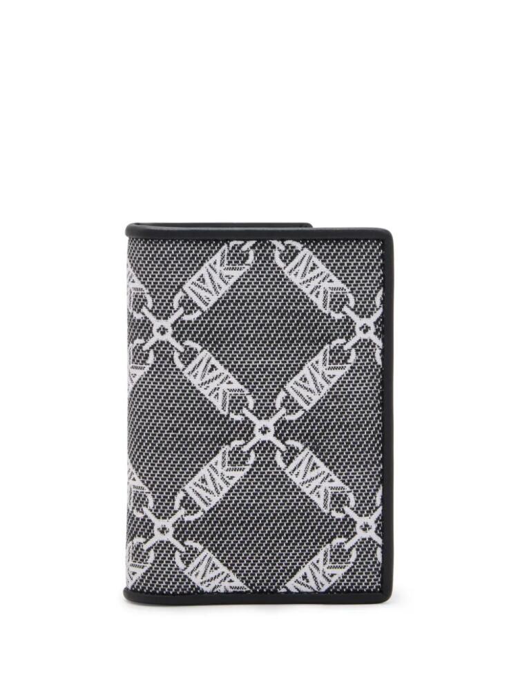 Michael Kors monogram-jacquard bi-fold cardholder - Black Cover